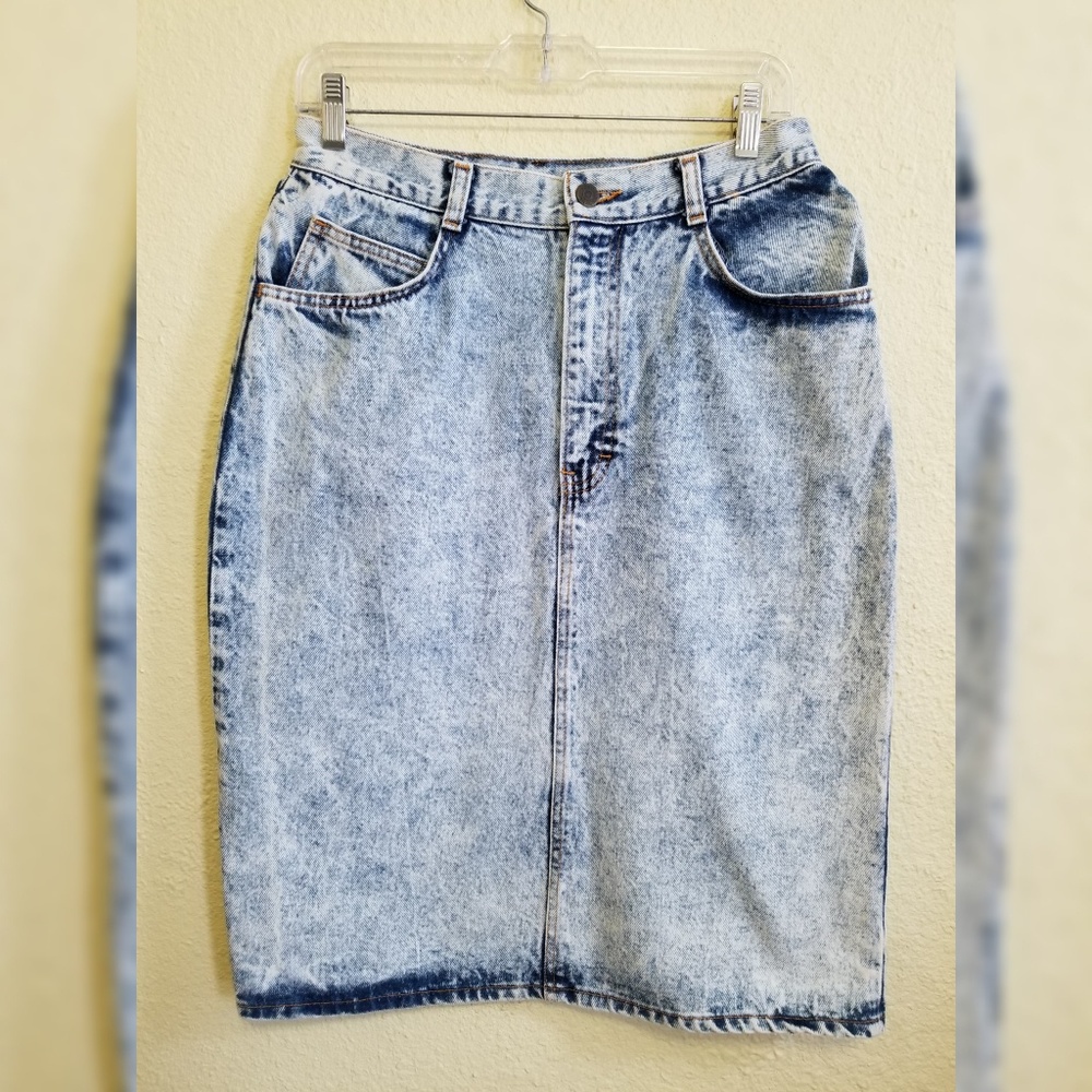 No Excuses acid wash vintage denim skirt
